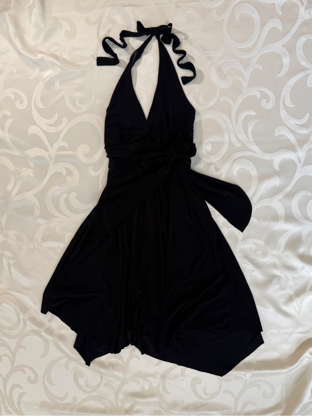 Charlotte Russe Black Halter Wrap Midi Dress
